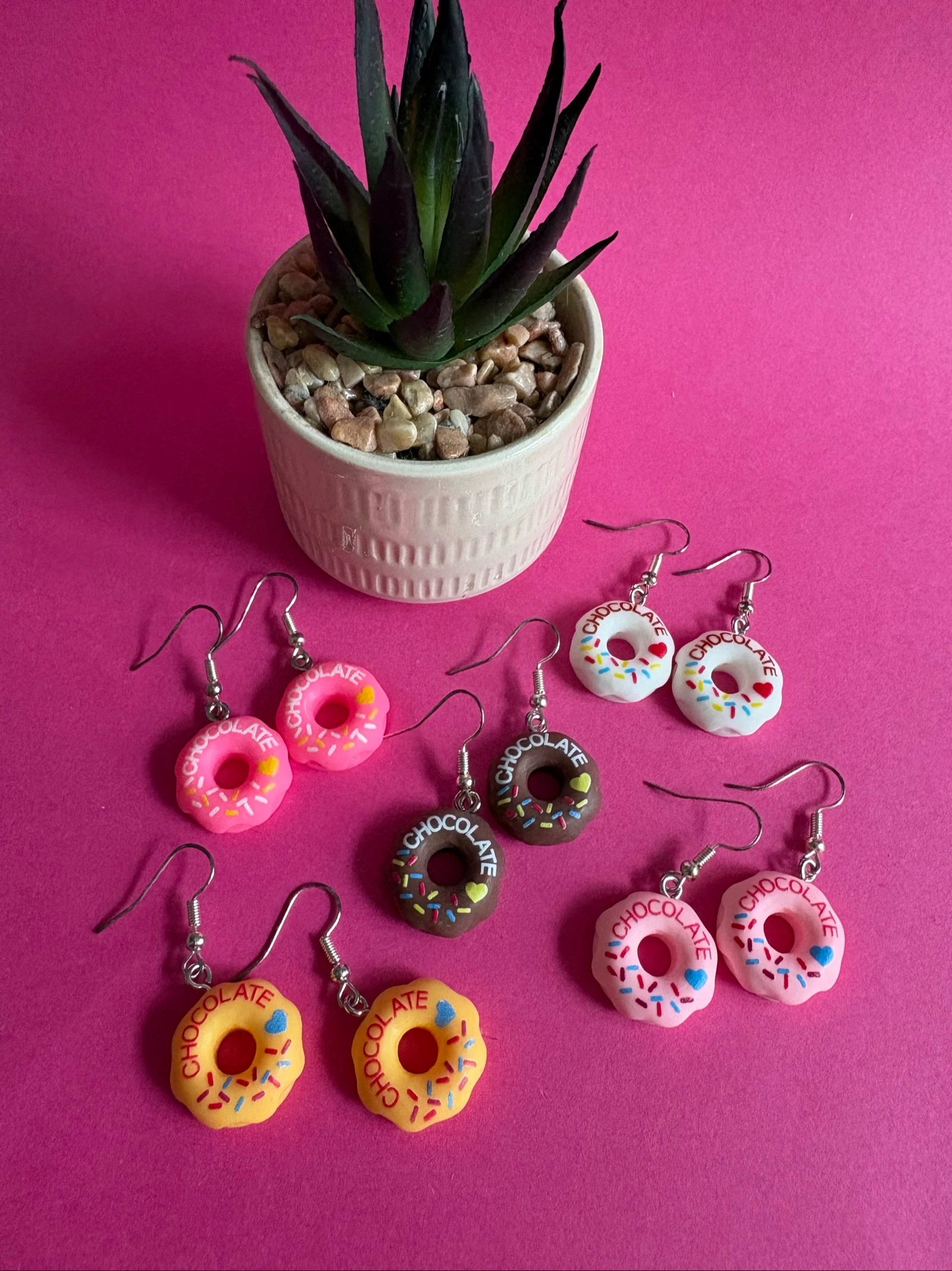 Lot Boucles d'oreilles gourmandes Donuts